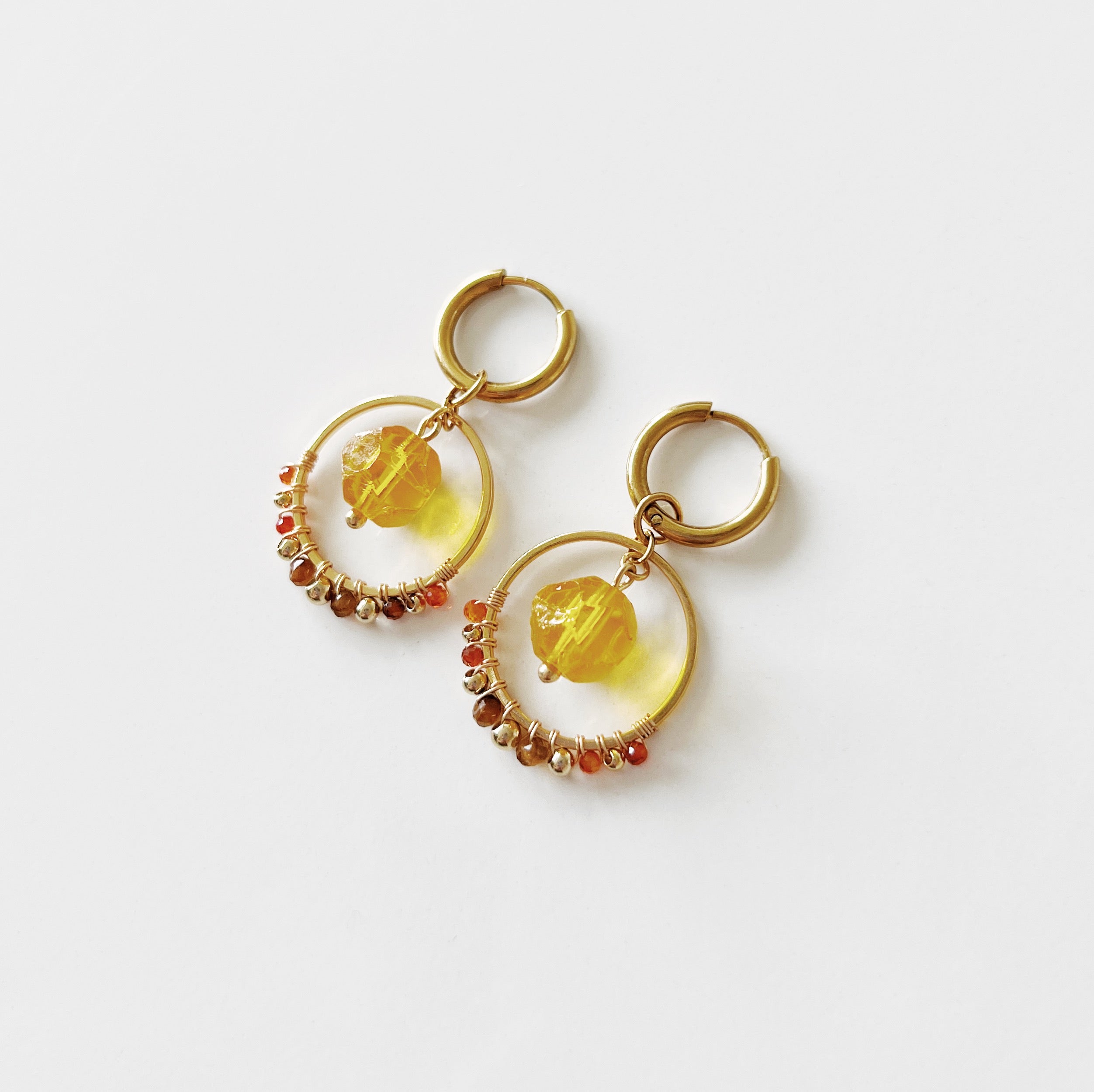PROMO / Boucles d'oreilles Lune -Citron-