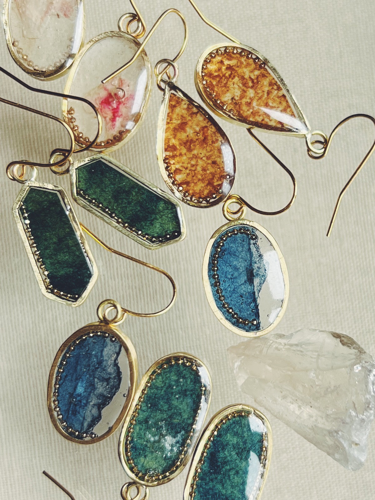 Boucles d'oreilles Washi / Hexagone