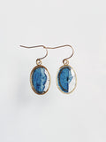 Boucles d'oreilles Washi / Bleu indigo