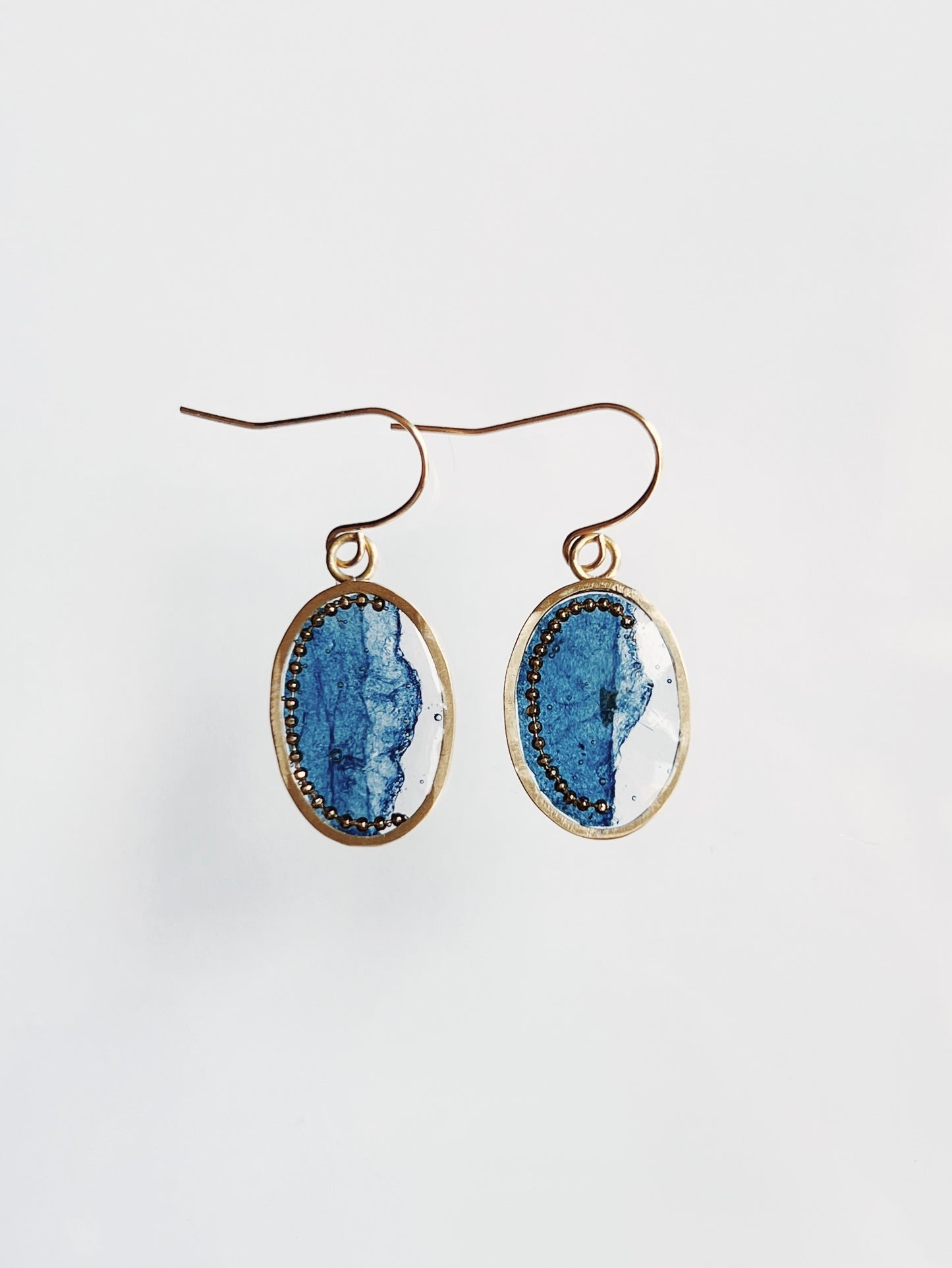 Boucles d'oreilles Washi / Bleu indigo