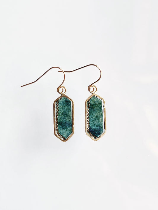 Boucles d'oreilles Washi / Hexagone