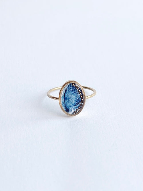 Bague Washi / Bleu indigo