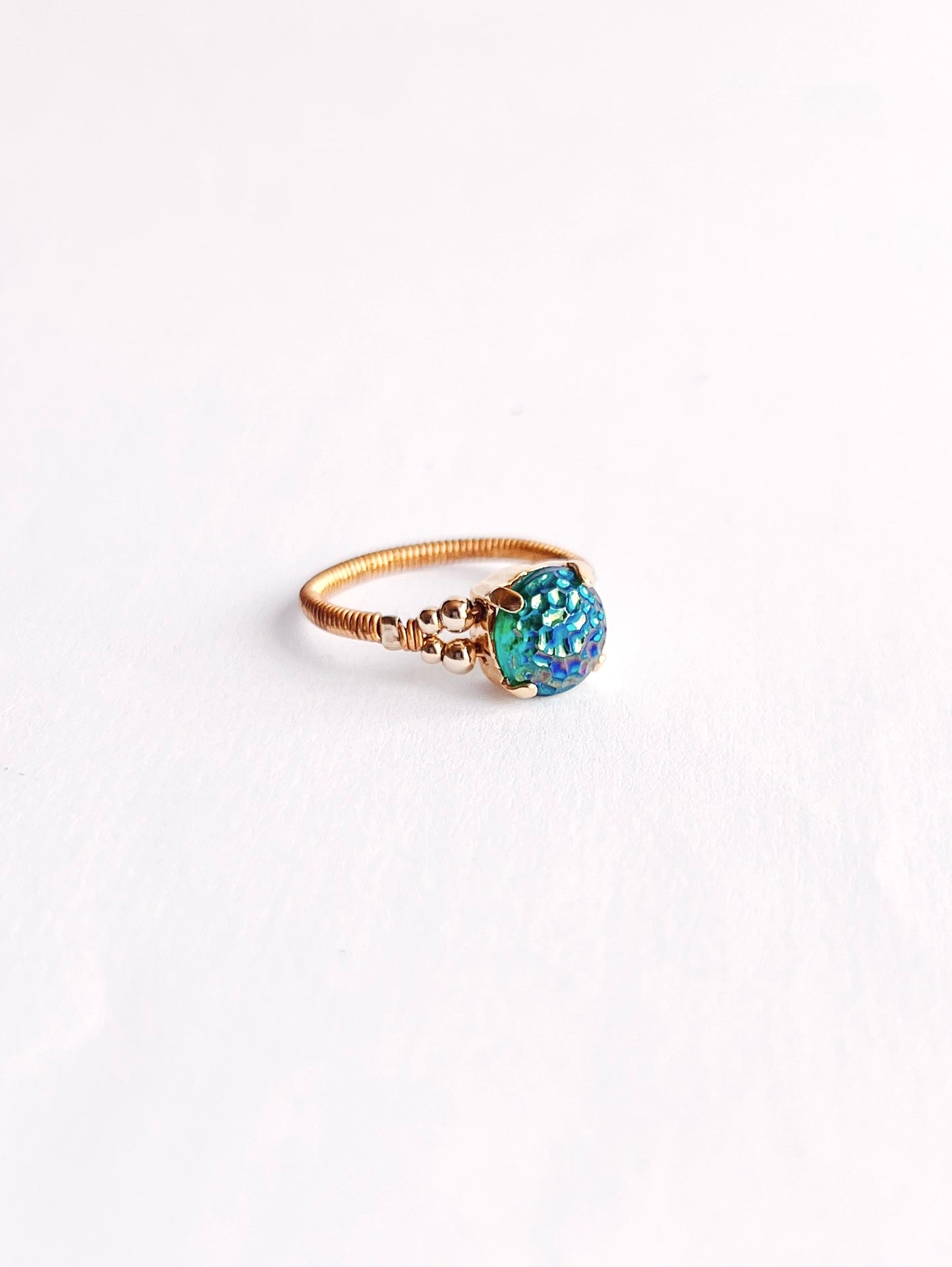 Cabochon ring -asagi blue-