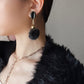 Black fur earrings -earrings type-