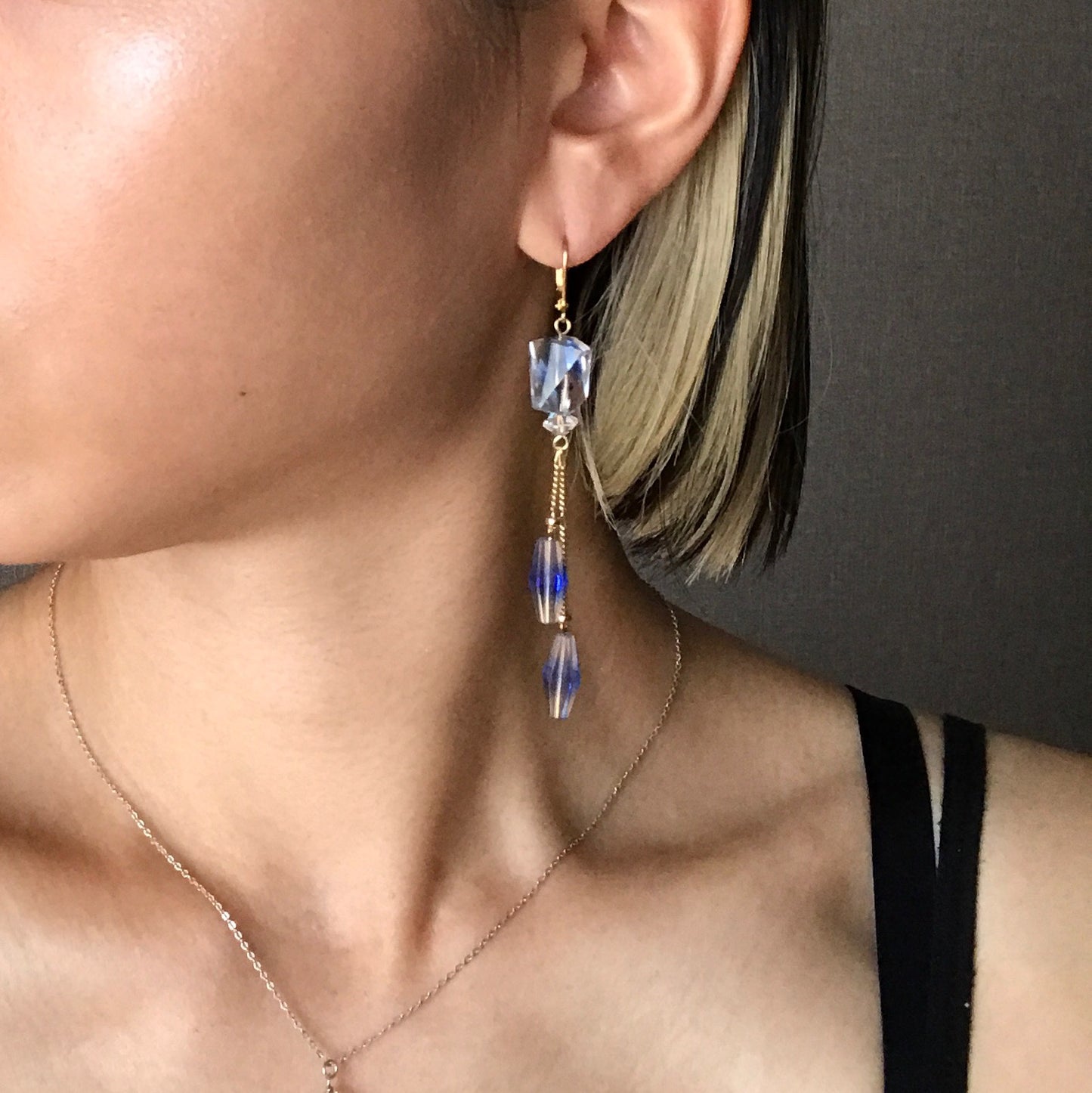 Ice glass earrings